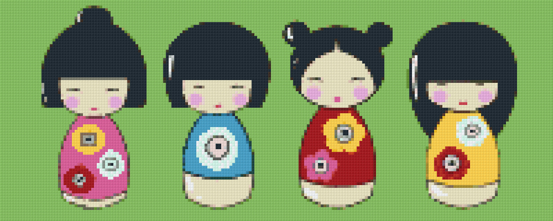 Japanese Doll Eight [8] Baseplate PixelHobby Mini-mosaic Art Kit image 0